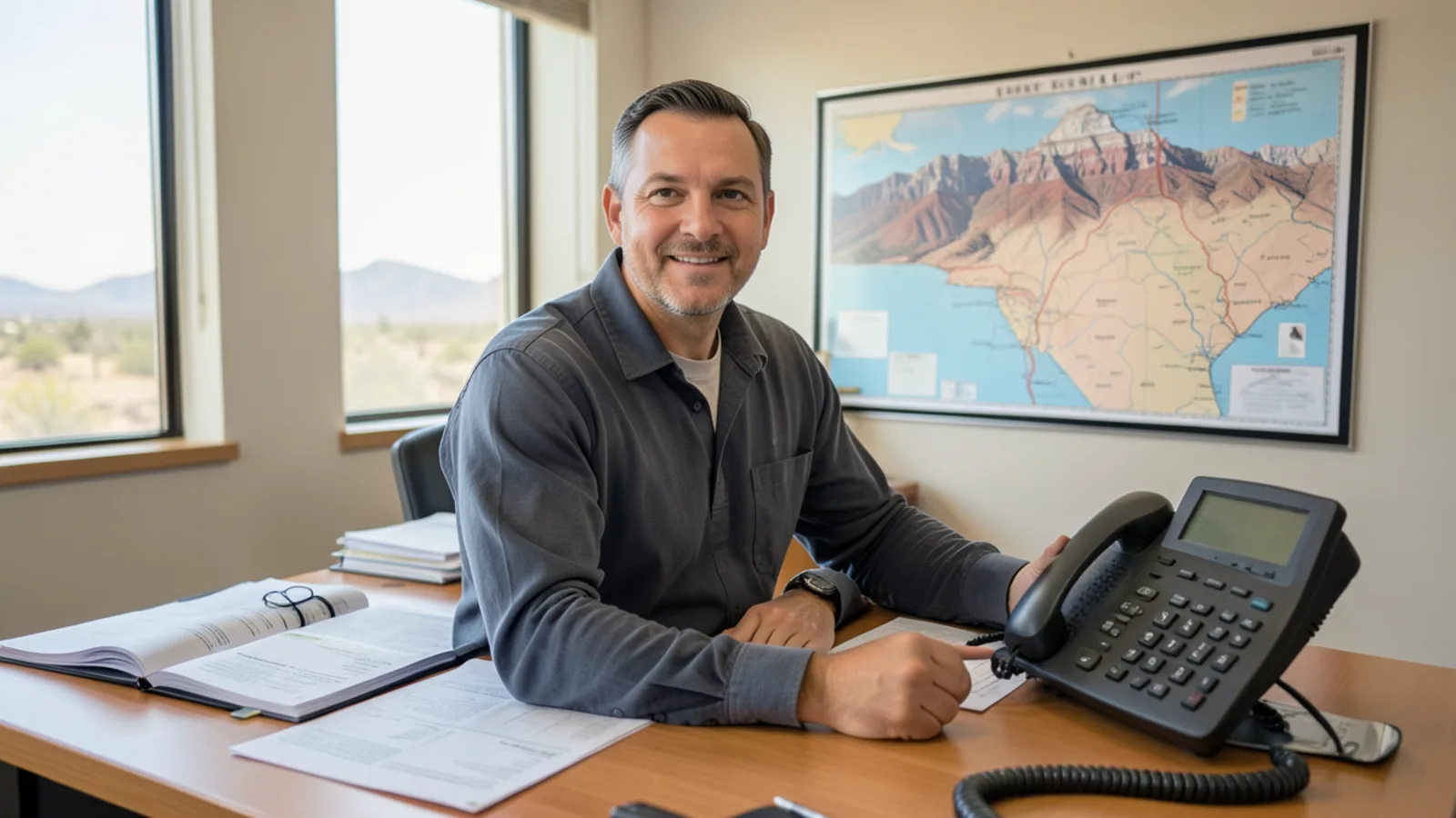 Informational workspace with regional maps of Apache Junction and the Superstition Mountains